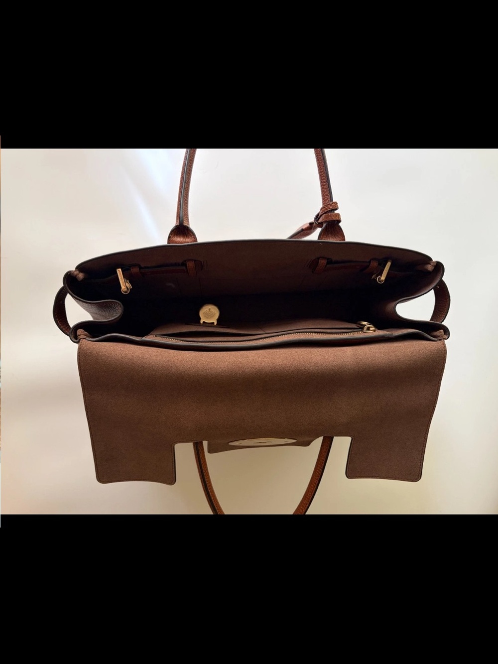 Mulberry Tan Leather Bayswater Satchel with Gold Hardware - Picture 14 of 16
